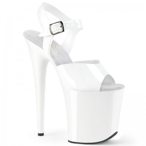 White Pleaser Flamingo-808N Women's Platform Heels Sandals | AU QFXTSDE