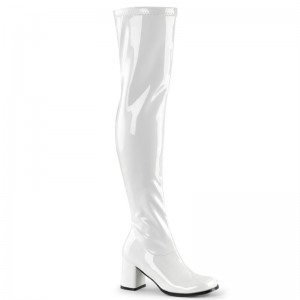 White Pleaser Gogo-3000 Women's Thigh High Boots | AU HNLVIRX