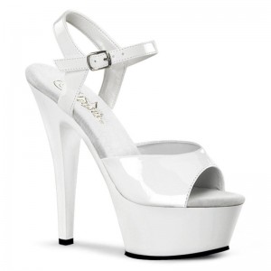 White Pleaser Kiss-209 Women's Platform Heels Sandals | AUSTRALIA KHXEB