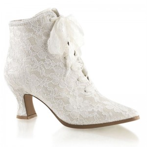 White Pleaser Victorian-30 Women's Heels Boots | AUSTRALIA NYXAD