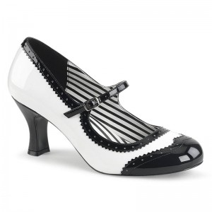 White / Black Pleaser Jenna-06 Women's Pumps | AUSTRALIA ZQWHY