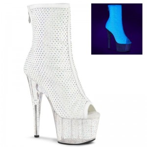 White / Clear Pleaser Adore-1031GM Women's Heels Boots | AU SJYORVH