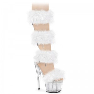 White / Clear Pleaser Adore-728F Women's Platform Heels Sandals | AU TSXQVUW