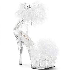 White / Clear Pleaser Delight-624F Women's Platform Heels Sandals | AUSTRALIA HSTDY