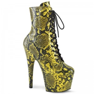 Yellow Pleaser Adore-1020SPWR Snake Women's Heels Boots | AUSTRALIA BQCKE