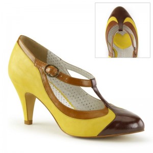 Yellow Pleaser Peach-03 Women's Pumps | AU POXUELQ