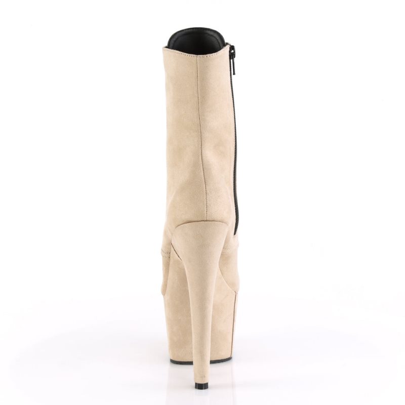 Beige Pleaser Adore-1020FS Faux Suede Women's Heels Boots | AU VIGKRBU