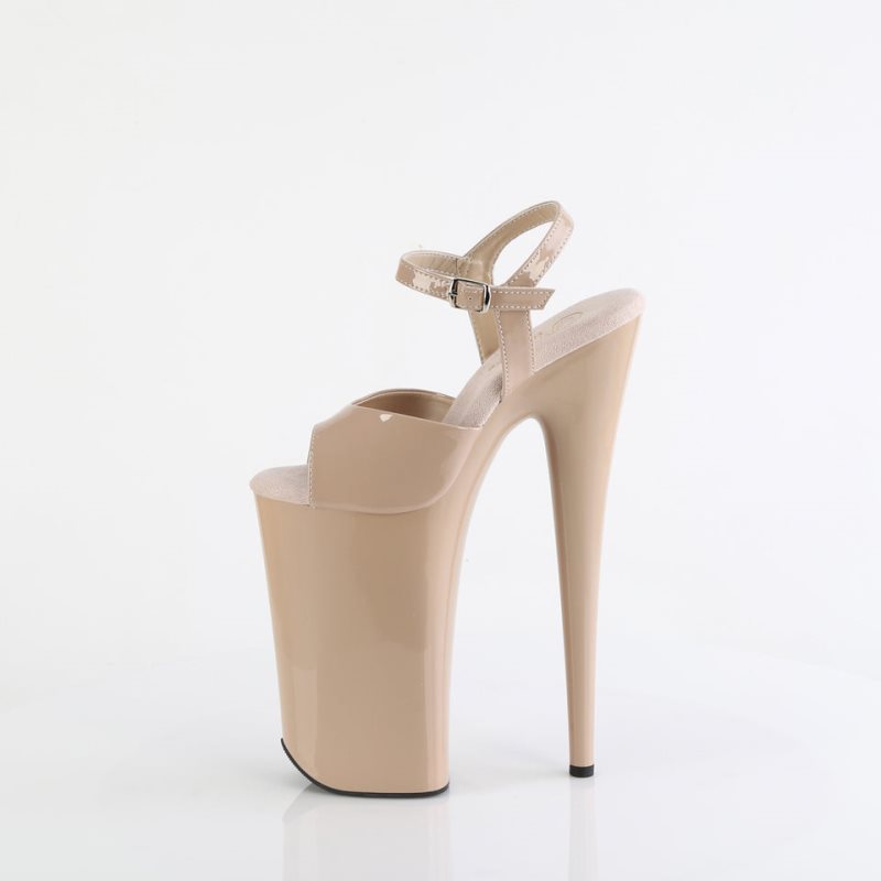 Beige Pleaser Beyond-009 Women's Platform Heels Sandals | AU HPMXQWJ