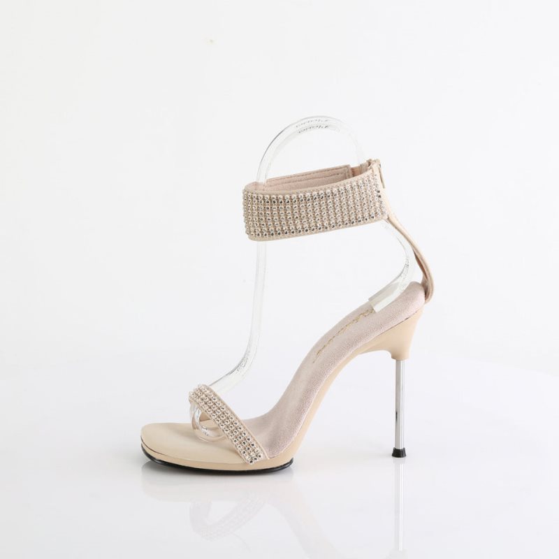 Beige Pleaser Chic-40 Women's Heels Sandals | AU OXJAWSE