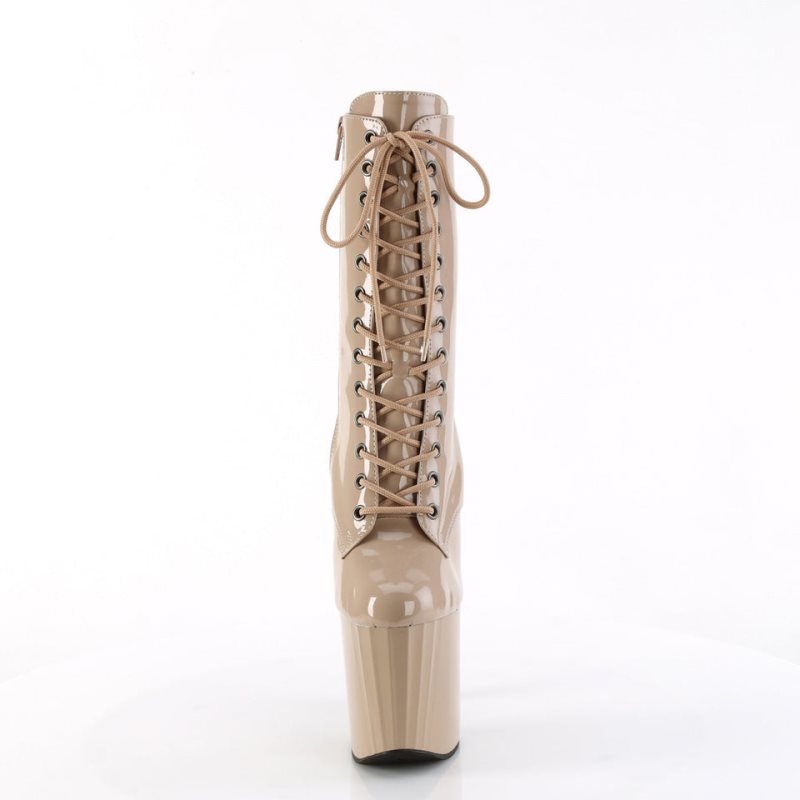 Beige Pleaser Enchant-1040 Women's Heels Boots | AUSTRALIA VNFWG