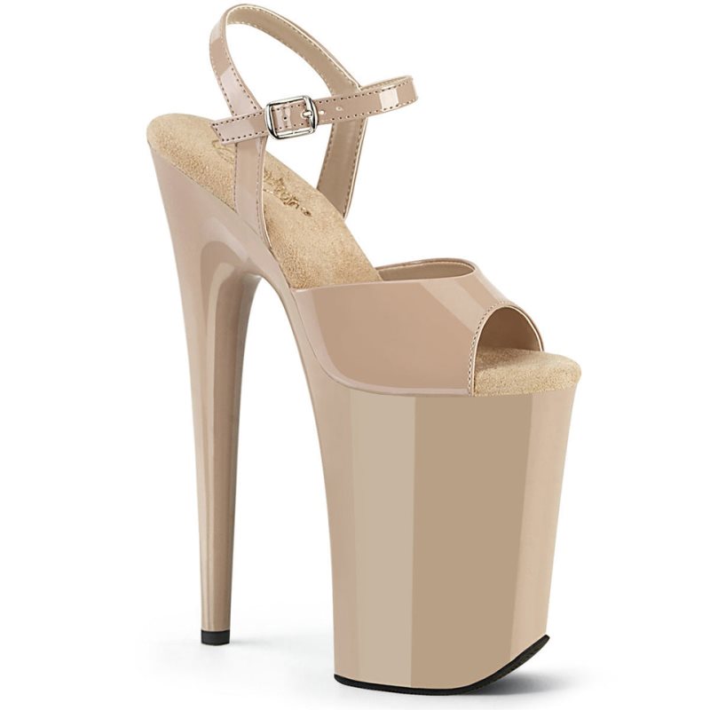 Beige Pleaser Infinity-909 Women\'s Platform Heels Sandals | AU RHGEBTC