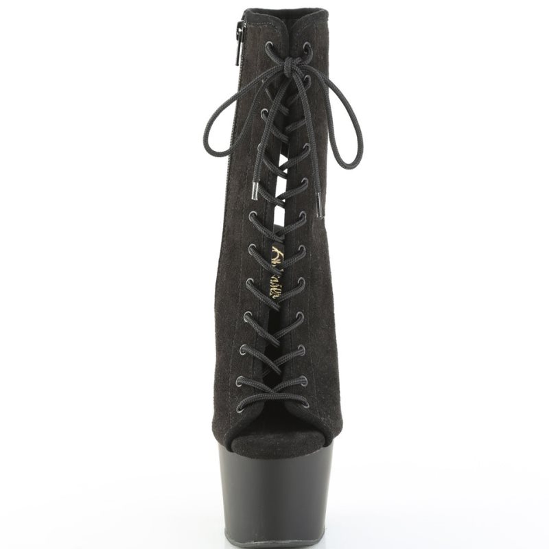 Black Pleaser Adore-1016 Faux Suede Women's Heels Boots | AUSTRALIA ILBJA