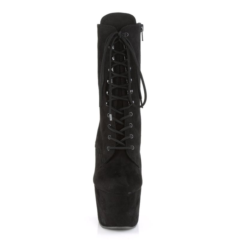 Black Pleaser Adore-1020FS Faux Suede Women's Heels Boots | AUSTRALIA SQZAC