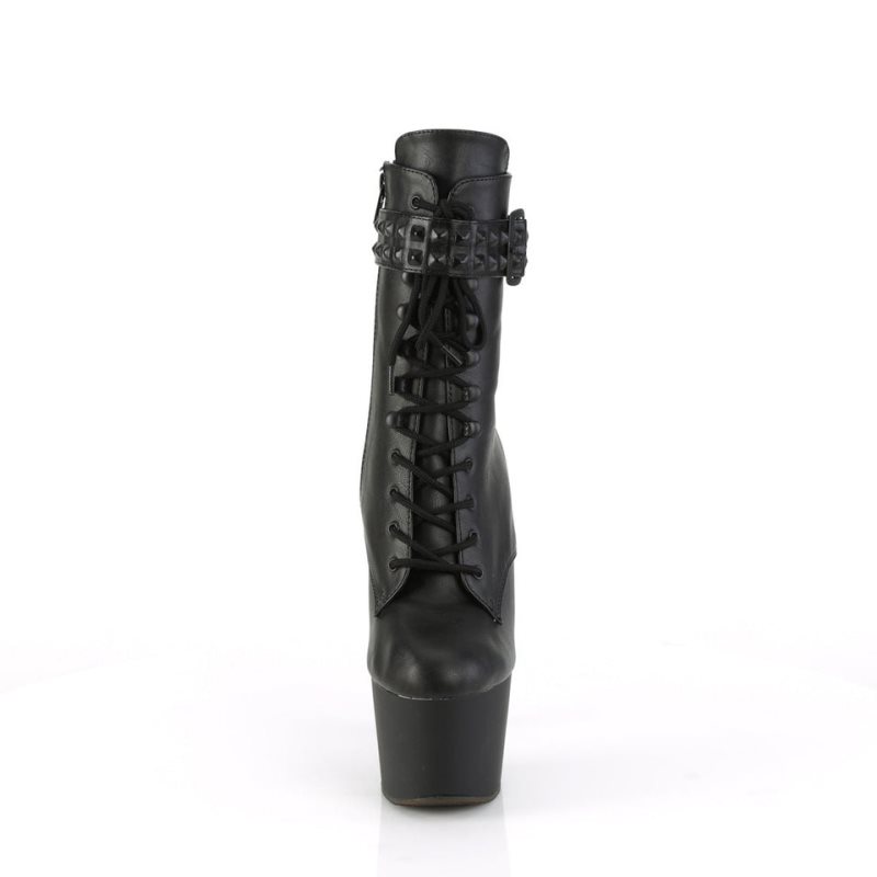 Black Pleaser Adore-1020STR Vegan Leather Women's Heels Boots | AU SAFOJEL