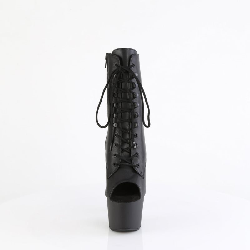 Black Pleaser Adore-1021 Leather Women's Heels Boots | AU TNSCAKE