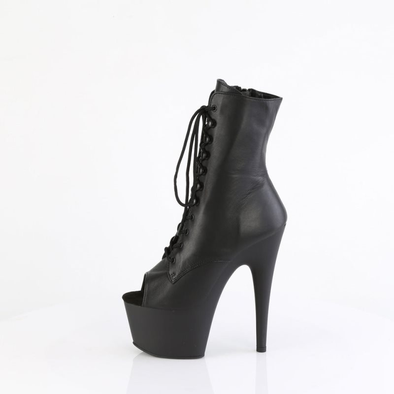 Black Pleaser Adore-1021 Leather Women's Heels Boots | AU TNSCAKE