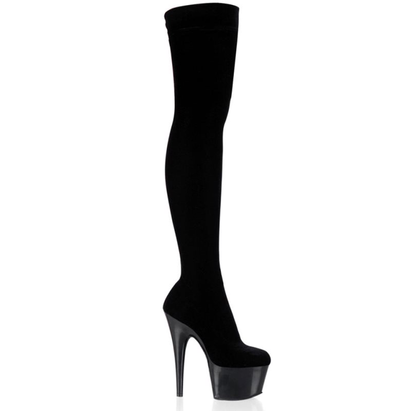 Black Pleaser Adore-3002 Women\'s Thigh High Boots | AUSTRALIA ZEGLO