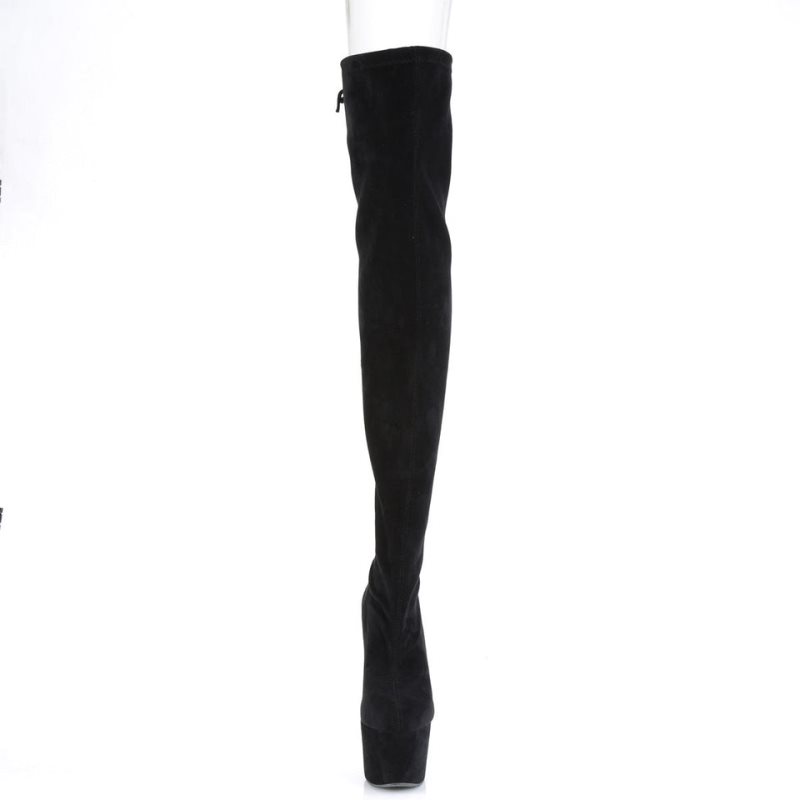 Black Pleaser Adore-3008 Suede Women's Thigh High Boots | AU YTLGUAS