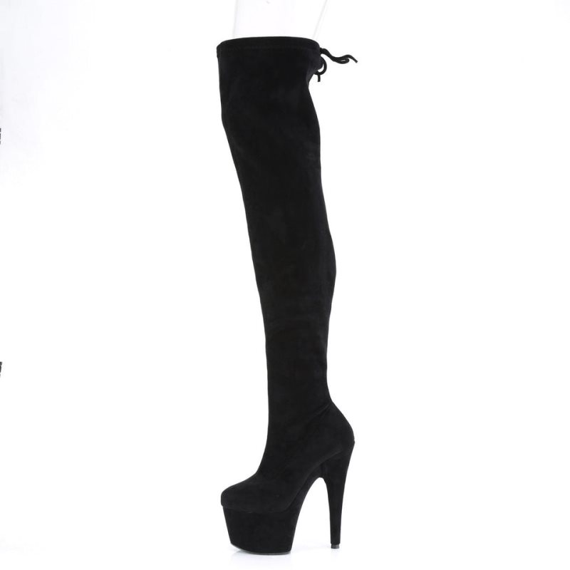 Black Pleaser Adore-3008 Suede Women's Thigh High Boots | AU YTLGUAS