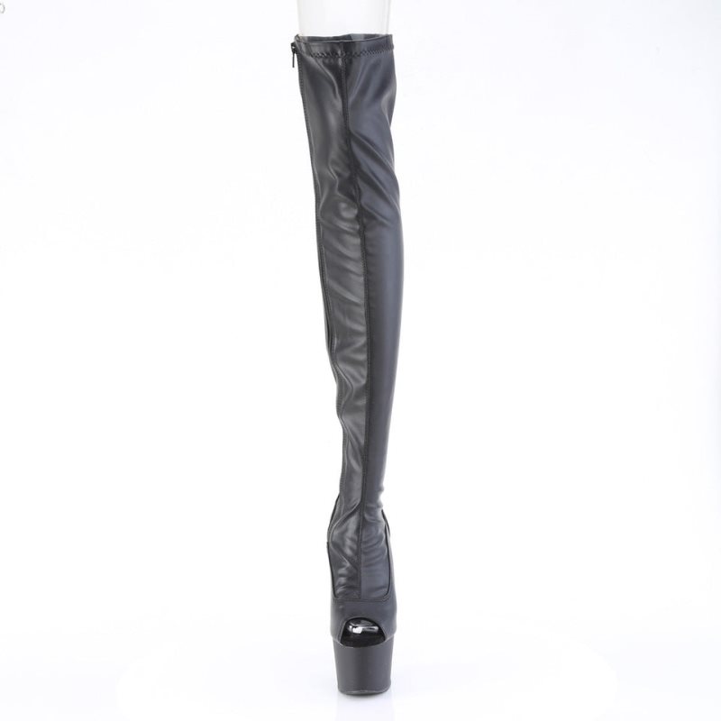 Black Pleaser Adore-3011 Vegan Leather Women's Thigh High Boots | AU WRUKTEO