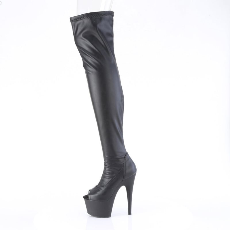 Black Pleaser Adore-3011 Vegan Leather Women's Thigh High Boots | AU WRUKTEO