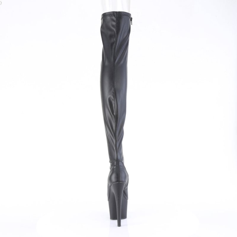 Black Pleaser Adore-3011 Vegan Leather Women's Thigh High Boots | AU WRUKTEO