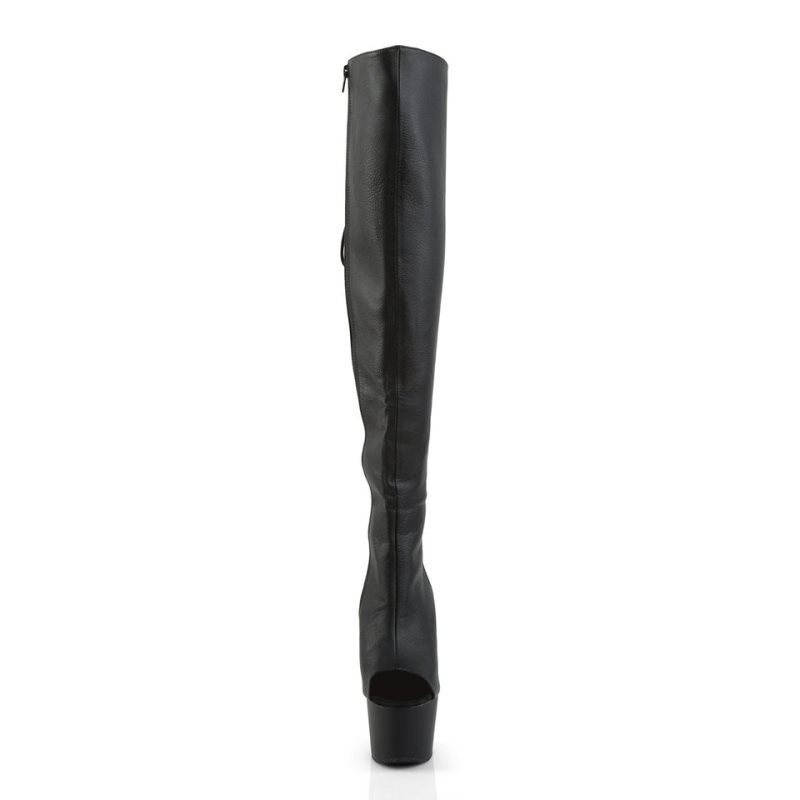 Black Pleaser Adore-3019 Vegan Leather Women's Thigh High Boots | AUSTRALIA FPNHU