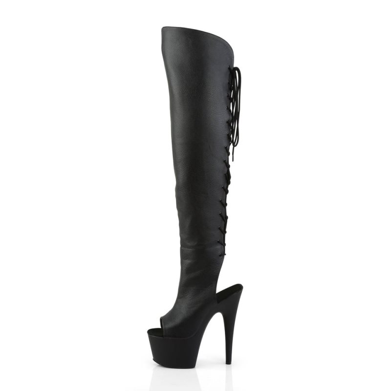 Black Pleaser Adore-3019 Vegan Leather Women's Thigh High Boots | AUSTRALIA FPNHU