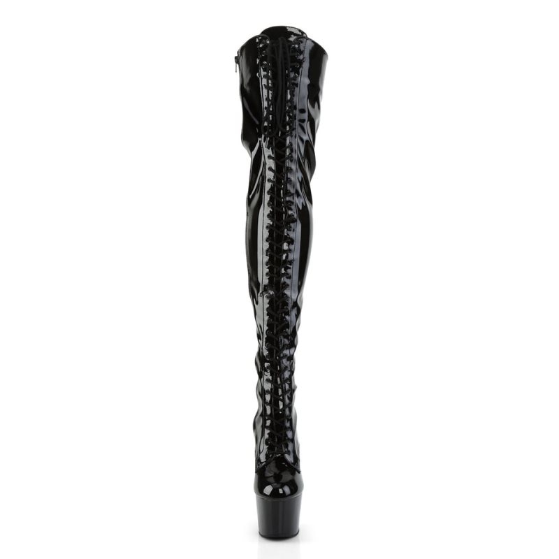 Black Pleaser Adore-3023 Women's Thigh High Boots | AU JBVRHQC