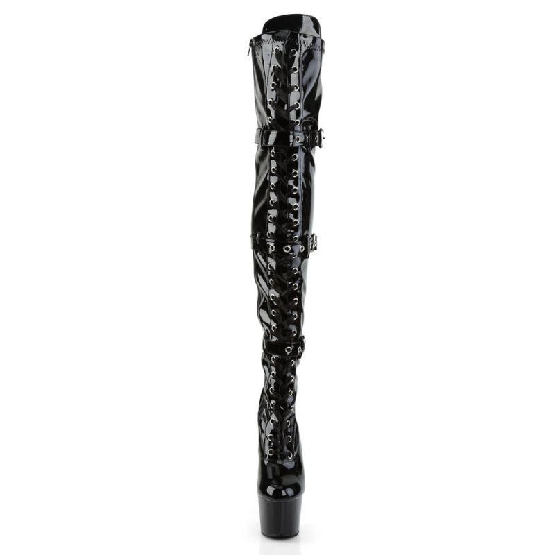 Black Pleaser Adore-3028 Women's Thigh High Boots | AUSTRALIA MLSWD