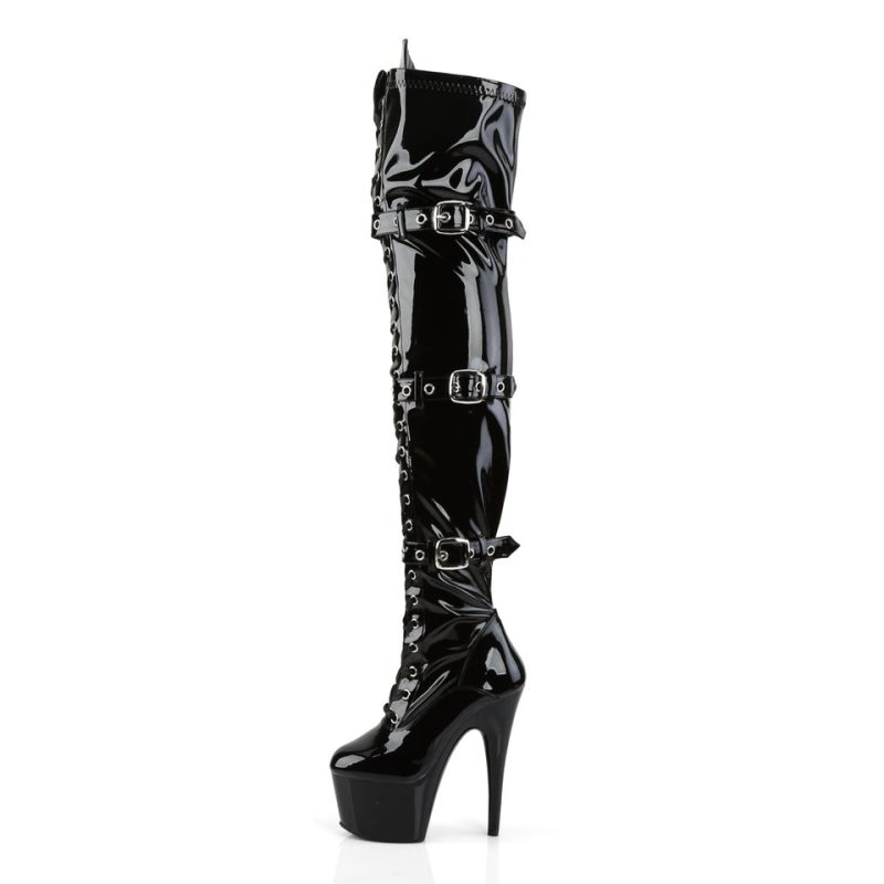 Black Pleaser Adore-3028 Women's Thigh High Boots | AUSTRALIA MLSWD