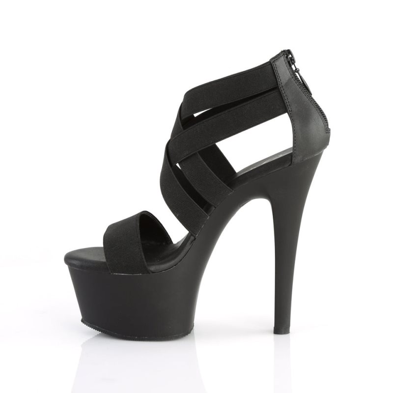 Black Pleaser Aspire-669 Vegan Leather Women's Platform Heels Sandals | AUSTRALIA AMFQK