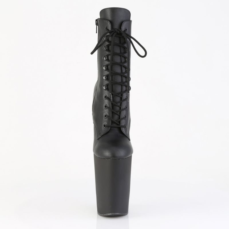 Black Pleaser Bewitched-1020 Faux Leather Women's Heels Boots | AU OXCYWTS