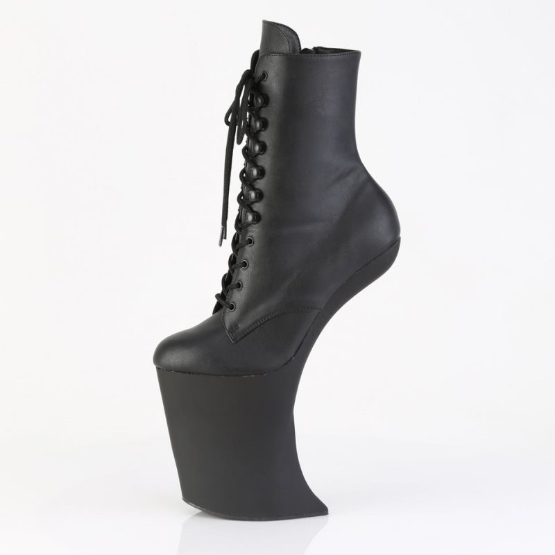 Black Pleaser Bewitched-1020 Faux Leather Women's Heels Boots | AU OXCYWTS