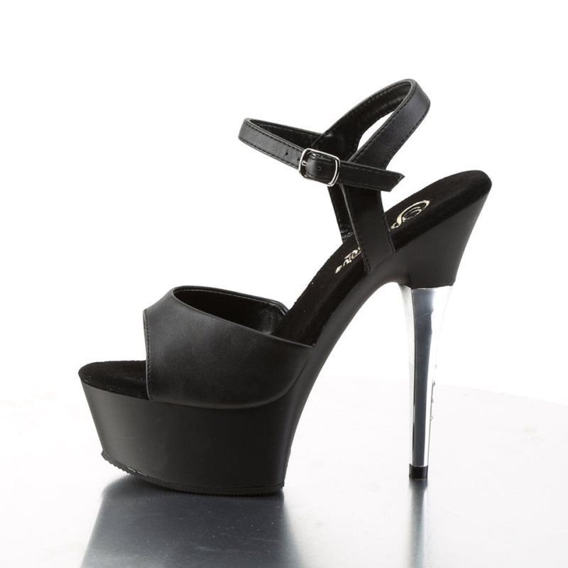 Black Pleaser Captiva-609 Vegan Leather Women's Platform Heels Sandals | AU JGALXYV