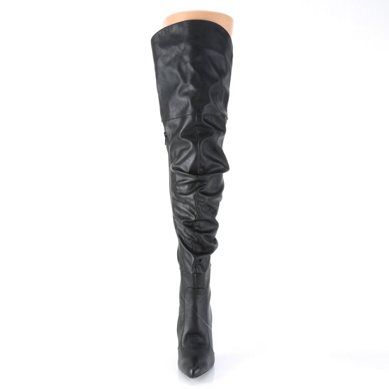 Black Pleaser Classique-3011 Vegan Leather Women's Thigh High Boots | AU XHLIOGS