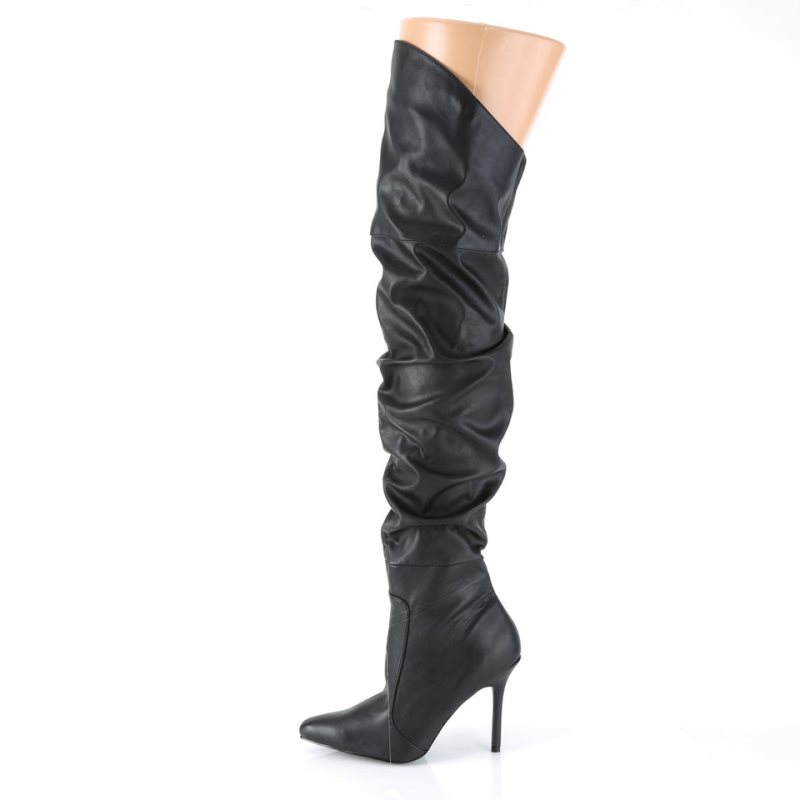 Black Pleaser Classique-3011 Vegan Leather Women's Thigh High Boots | AU XHLIOGS