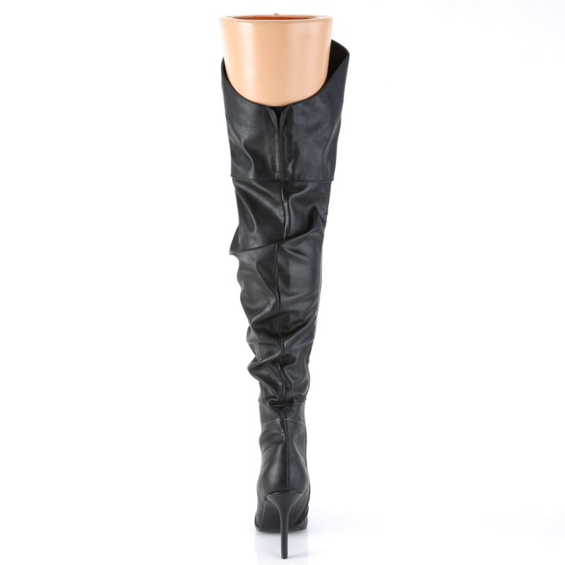 Black Pleaser Classique-3011 Vegan Leather Women's Thigh High Boots | AU XHLIOGS