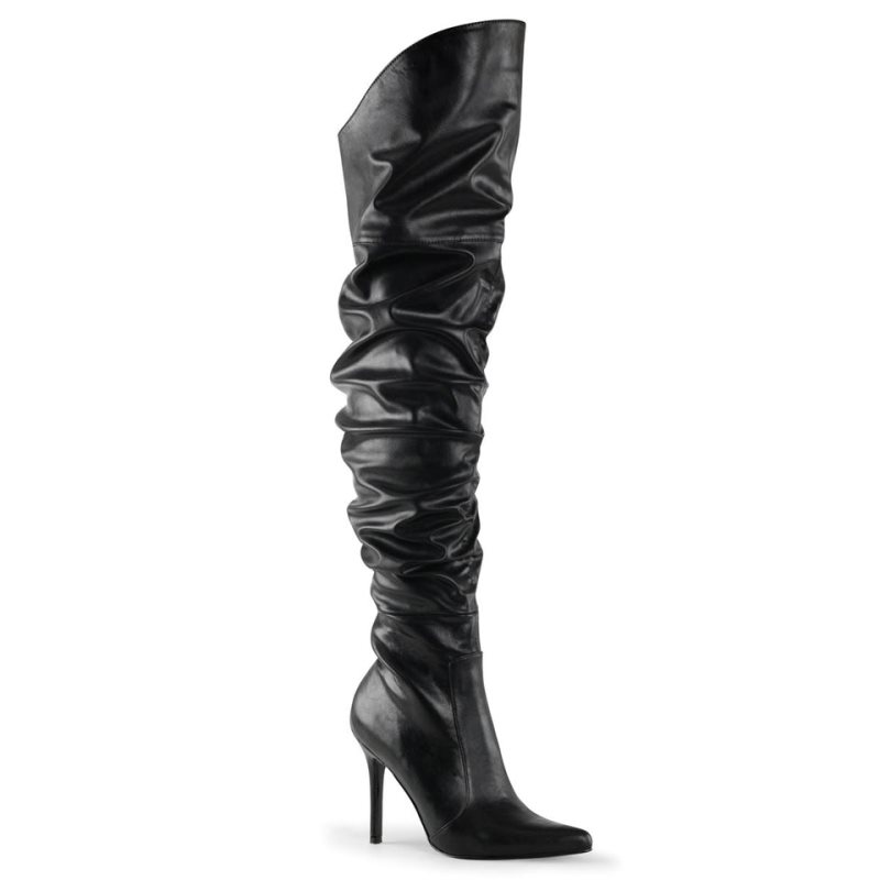 Black Pleaser Classique-3011 Vegan Leather Women\'s Thigh High Boots | AU XHLIOGS