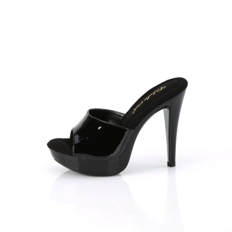 Black Pleaser Cocktail-501 Women's Platform Slides | AU OQCWAKJ