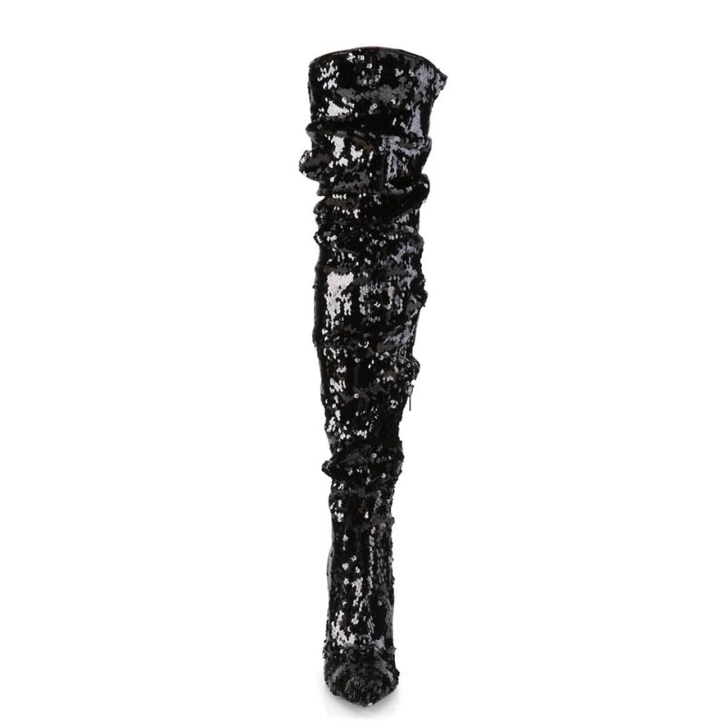 Black Pleaser Courtly-3011 Women's Thigh High Boots | AUSTRALIA ZAKOL