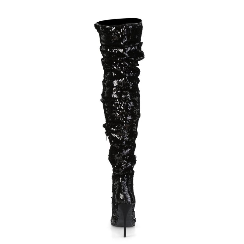 Black Pleaser Courtly-3011 Women's Thigh High Boots | AUSTRALIA ZAKOL