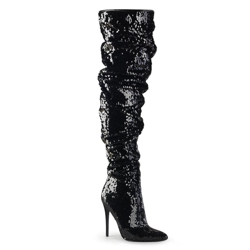 Black Pleaser Courtly-3011 Women\'s Thigh High Boots | AUSTRALIA ZAKOL