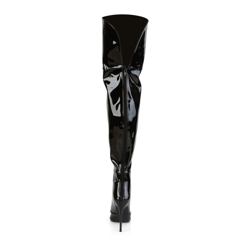 Black Pleaser Courtly-3012 Women's Thigh High Boots | AUSTRALIA JRWFV