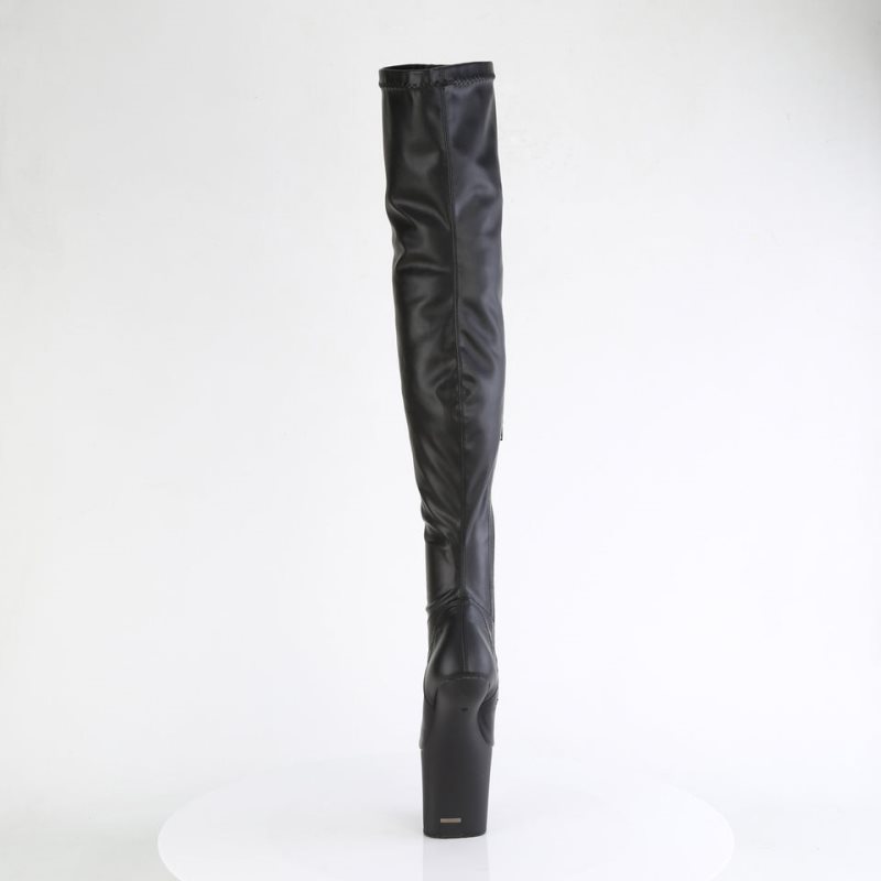 Black Pleaser Craze-3000 Vegan Leather Women's Thigh High Boots | AU GMNCLDA