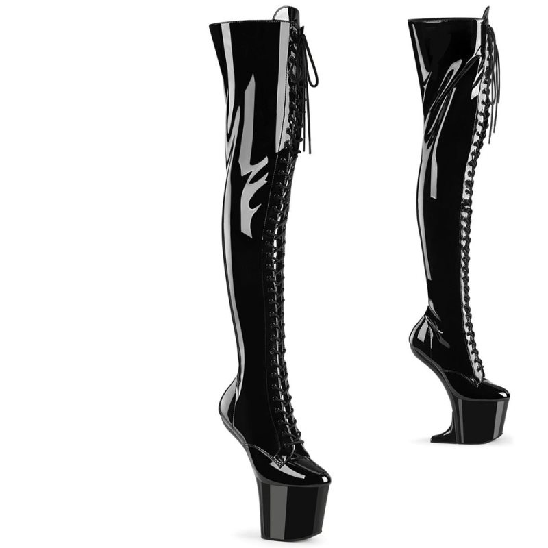 Black Pleaser Craze-3023 Women\'s Thigh High Boots | AU MCQFSJI