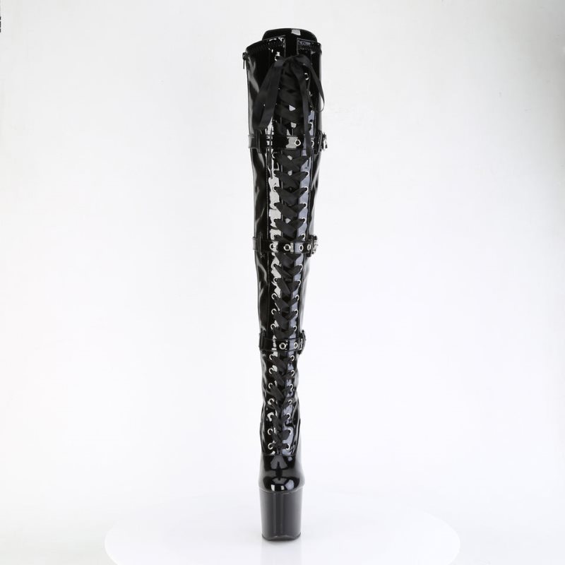 Black Pleaser Craze-3028 Women's Thigh High Boots | AUSTRALIA GNUWQ