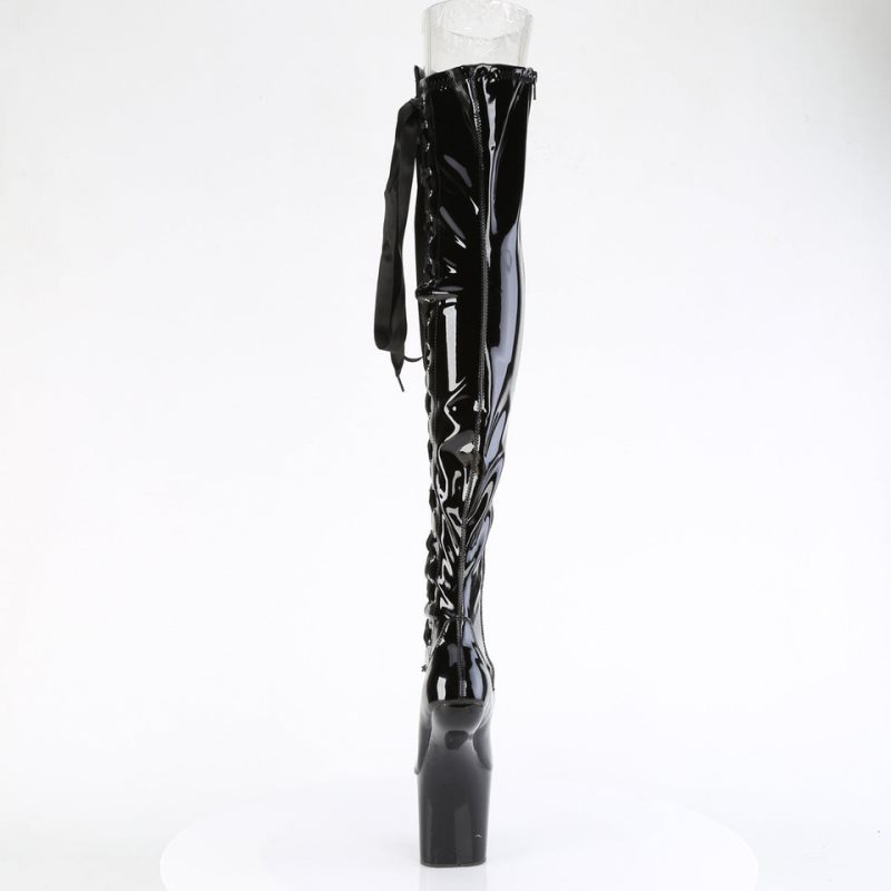 Black Pleaser Craze-3050 Women's Thigh High Boots | AU BJXDYEZ