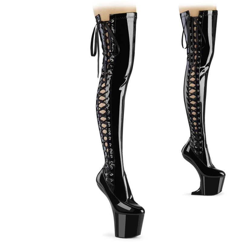 Black Pleaser Craze-3050 Women\'s Thigh High Boots | AU BJXDYEZ