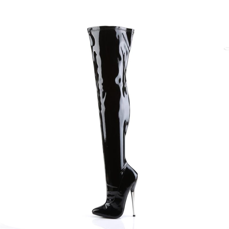 Black Pleaser Dagger-3000 Women's Thigh High Boots | AUSTRALIA FKIVH